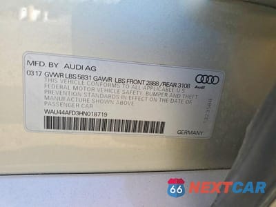 Zdjęcie 12 z 12 samochodu: 2017 AUDI A8 L QUATTRO VIN:WAU44AFD3HN018719 - miniatura
