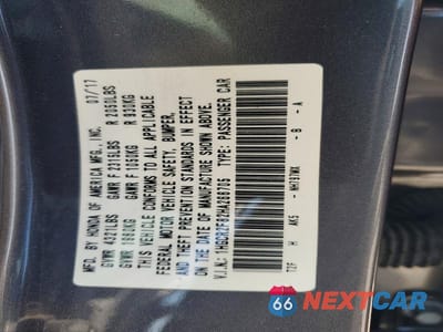 Zdjęcie 12 z 12 samochodu: 2017 HONDA ACCORD EXL VIN:1HGCR2F82HA266705 - miniatura