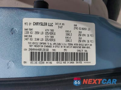 Zdjęcie 13 z 13 samochodu: 2008 CHRYSLER TOWN & COUNTRY LX VIN:2A8HR44H48R128168 - miniatura