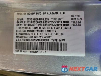 Zdjęcie 13 z 13 samochodu: 2021 HONDA ODYSSEY ELITE VIN:5FNRL6H95MB000863 - miniatura