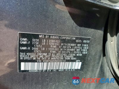 Zdjęcie 13 z 13 samochodu: 2022 SUBARU OUTBACK WILDERNESS VIN:4S4BTGUD2N3220733 - miniatura