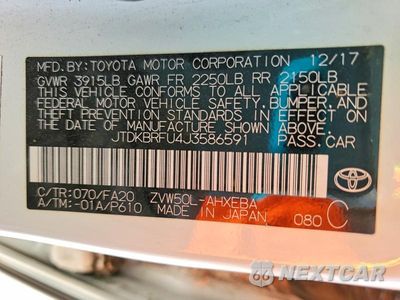 Zdjęcie 12 z 12 samochodu: 2018 TOYOTA PRIUS VIN:JTDKBRFU4J3586591 - miniatura