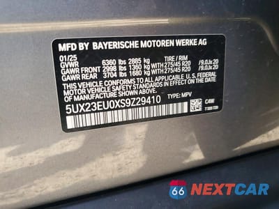 Zdjęcie 13 z 13 samochodu: 2025 BMW X5 XDRIVE40I VIN:5UX23EU0XS9Z29410 - miniatura