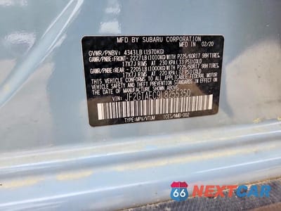 Zdjęcie 13 z 13 samochodu: 2020 SUBARU CROSSTREK PREMIUM VIN:JF2GTAEC9L8255350 - miniatura