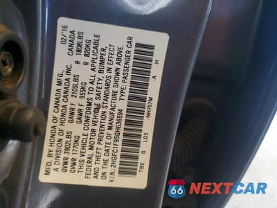Zdjęcie 12 z 12 samochodu: 2016 HONDA CIVIC TOURING VIN:2HGFC1F95GH636594 - miniatura