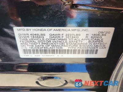 Zdjęcie 13 z 13 samochodu: 2020 ACURA ILX PREMIUM A-SPEC VIN:19UDE2F86LA011936 - miniatura