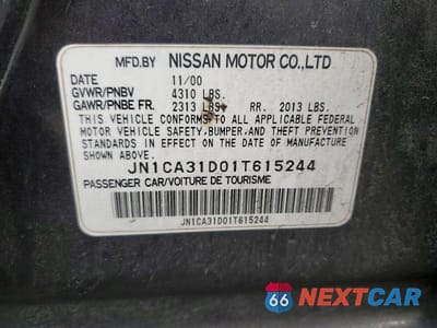 Zdjęcie 12 z 12 samochodu: 2001 NISSAN MAXIMA GXE VIN:JN1CA31D01T615244 - miniatura