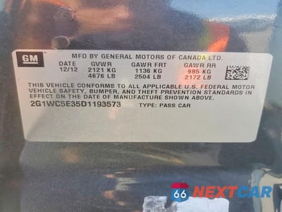 Zdjęcie 13 z 13 samochodu: 2013 CHEV IMPALA LTZ VIN:2G1WC5E35D1193573 - miniatura
