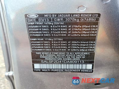 Zdjęcie 13 z 13 samochodu: 2013 LAND ROVER RANGE ROVER SPORT HS VIN:SALSF2D41DA809113 - miniatura