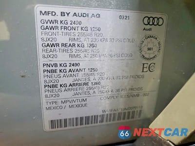 Zdjęcie 13 z 13 samochodu: 2021 AUDI Q5 TECHNIK VIN:WA1FAAFY8M2072112 - miniatura