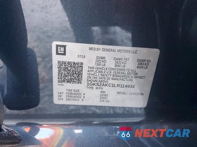 Zdjęcie 14 z 14 samochodu: 2020 GMC YUKON SLE VIN:1GKS2AKC1LR114934 - miniatura