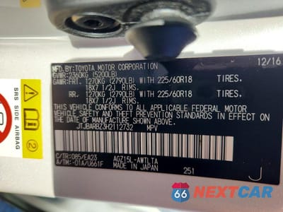 Zdjęcie 13 z 13 samochodu: 2017 LEXUS NX 200T F SPORT FWD VIN:JTJBARBZ3H2112732 - miniatura