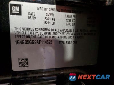 Zdjęcie 12 z 12 samochodu: 2010 BUICK LACROSSE CXL VIN:1G4GD5GG9AF114625 - miniatura