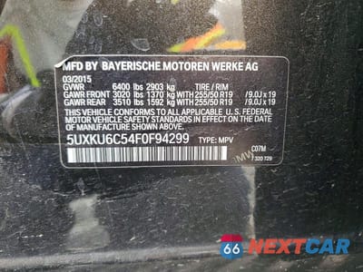 Zdjęcie 12 z 12 samochodu: 2015 BMW X6 XDRIVE50I VIN:5UXKU6C54F0F94299 - miniatura