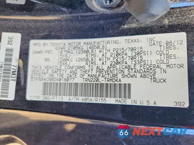 Zdjęcie 13 z 13 samochodu: 2013 TOYOTA TACOMA BASE VIN:5TFNX4CN6DX018077 - miniatura