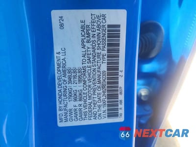 Zdjęcie 12 z 12 samochodu: 2024 HONDA CIVIC SPORT VIN:19XFL2H82RE042309 - miniatura