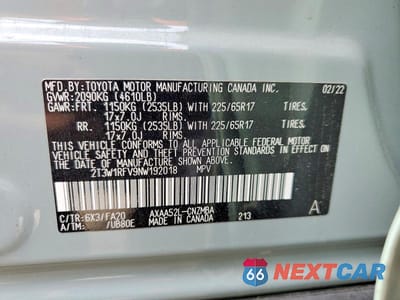 Zdjęcie 14 z 14 samochodu: 2022 TOYOTA RAV4 XLE VIN:2T3W1RFV9NW192018 - miniatura
