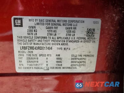 Zdjęcie 13 z 13 samochodu: 2024 BUICK ENVISION PREFERRED VIN:LRBFZME43RD017494 - miniatura