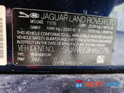 Zdjęcie 12 z 12 samochodu: 2017 JAGUAR XE VIN:SAJAR4BG9HA972795 - miniatura