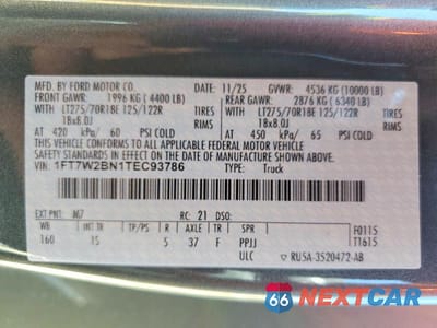Zdjęcie 12 z 12 samochodu: 2026 FORD F250 SUPER DUTY VIN:1FT7W2BN1TEC93786 - miniatura