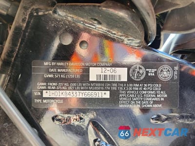Zdjęcie 9 z 9 samochodu: 2007 HARLEY-DAVIDSON FLHX CALIFORNIA VIN:1HD1KB4337Y666911 - miniatura