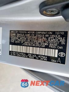 Zdjęcie 12 z 12 samochodu: 2011 TOYOTA COROLLA LE VIN:JTDBU4EE4BJ092168 - miniatura