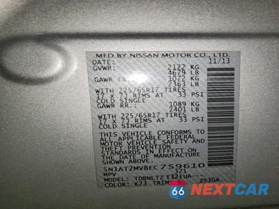 Zdjęcie 13 z 13 samochodu: 2014 NISSAN ROGUE SV VIN:5N1AT2MV8EC759610 - miniatura