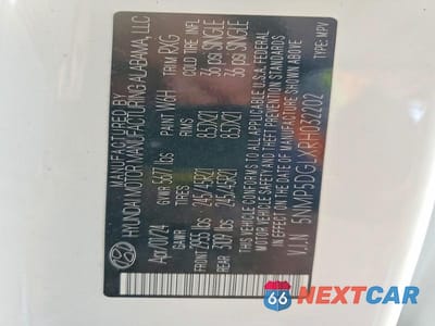 Zdjęcie 14 z 14 samochodu: 2024 HYUNDAI SANTA FE CALLIGRAPHY VIN:5NMP5DGLXRH032202 - miniatura