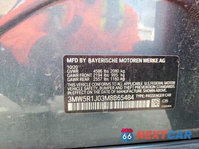 Zdjęcie 12 z 12 samochodu: 2021 BMW 330I VIN:3MW5R1J03M8B65484 - miniatura