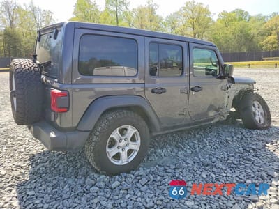 Trzecie zdjęcie samochodu z tyłu: 2021 JEEP WRANGLER UNLIMITED SPORT VIN:1C4HJXDN5MW582016 - miniatura