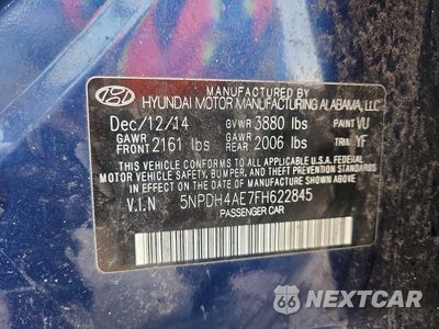 Zdjęcie 12 z 12 samochodu: 2015 HYUNDAI ELANTRA SE VIN:5NPDH4AE7FH622845 - miniatura