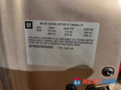 Zdjęcie 12 z 12 samochodu: 2006 CHEV IMPALA LT VIN:2G1WC581069434969 - miniatura