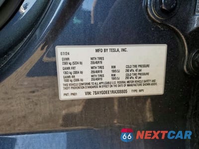 Zdjęcie 12 z 12 samochodu: 2024 TESLA MODEL Y VIN:7SAYGDEE1RA308805 - miniatura