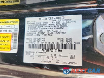 Zdjęcie 12 z 12 samochodu: 2020 FORD MUSTANG VIN:1FA6P8TH7L5141960 - miniatura