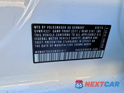 Zdjęcie 10 z 11 samochodu: 2016 VOLKSWAGEN GOLF R VIN:WVWUF7AU2GW081911 - miniatura