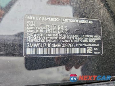 Zdjęcie 12 z 12 samochodu: 2021 BMW M340I VIN:3MW5U7J04M8C09266 - miniatura