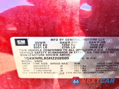 Zdjęcie 13 z 13 samochodu: 2017 GMC ACADIA SLE VIN:1GKKNRLA5HZ202685 - miniatura