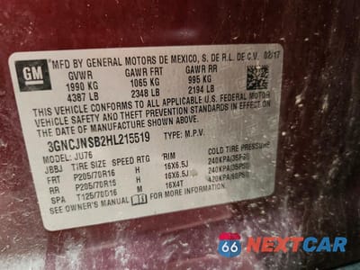 Zdjęcie 12 z 12 samochodu: 2017 CHEVROLET TRAX LS VIN:3GNCJNSB2HL215519 - miniatura