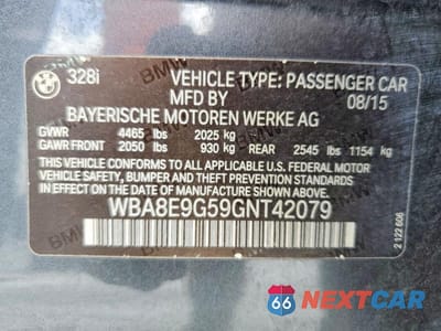 Zdjęcie 12 z 12 samochodu: 2016 BMW 328 I SULEV VIN:WBA8E9G59GNT42079 - miniatura