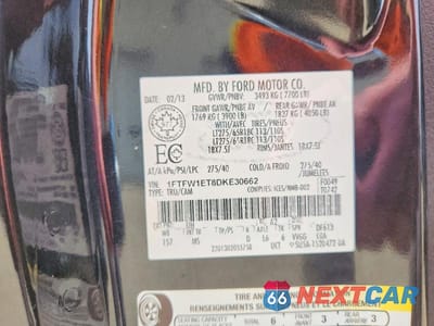 Zdjęcie 12 z 12 samochodu: 2013 FORD F150 SUPERCREW VIN:1FTFW1ET8DKE30662 - miniatura