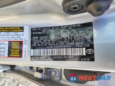Zdjęcie 12 z 12 samochodu: 2015 TOYOTA CAMRY LE VIN:4T4BF1FK0FR487094 - miniatura