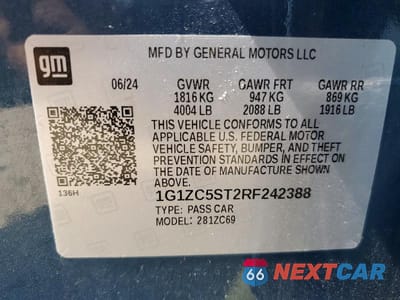 Zdjęcie 12 z 12 samochodu: 2024 CHEVROLET MALIBU LS VIN:1G1ZC5ST2RF242388 - miniatura