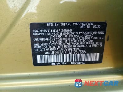 Zdjęcie 12 z 12 samochodu: 2021 SUBARU CROSSTREK VIN:JF2GTABC3MH257665 - miniatura