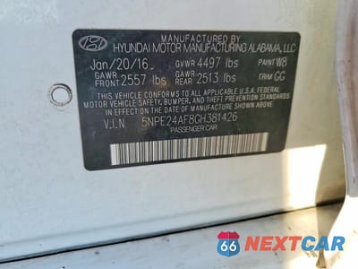 Zdjęcie 12 z 12 samochodu: 2016 HYUNDAI SONATA SE VIN:5NPE24AF8GH381426 - miniatura