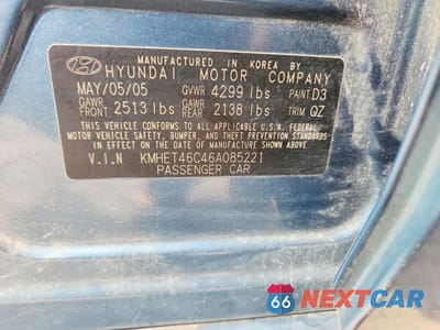 Zdjęcie 12 z 12 samochodu: 2006 HYUNDAI SONATA GL VIN:KMHET46C46A085221 - miniatura