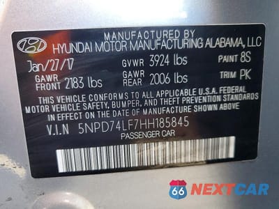 Zdjęcie 12 z 12 samochodu: 2017 HYUNDAI ELANTRA SE VIN:5NPD74LF7HH185845 - miniatura