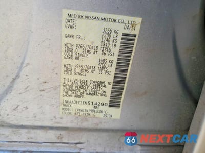 Zdjęcie 12 z 12 samochodu: 2014 NISSAN TITAN SV VIN:1N6AA0EC1EN514290 - miniatura