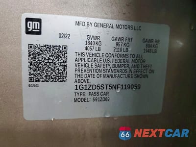 Zdjęcie 12 z 12 samochodu: 2022 CHEVROLET MALIBU LT VIN:1G1ZD5ST5NF119059 - miniatura