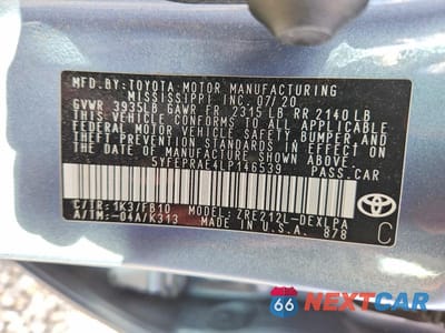 Zdjęcie 13 z 13 samochodu: 2020 TOYOTA COROLLA LE VIN:5YFEPRAE4LP146539 - miniatura