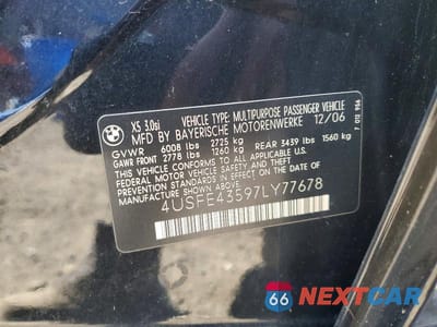 Zdjęcie 13 z 13 samochodu: 2007 BMW X5 3.0I VIN:4USFE43597LY77678 - miniatura